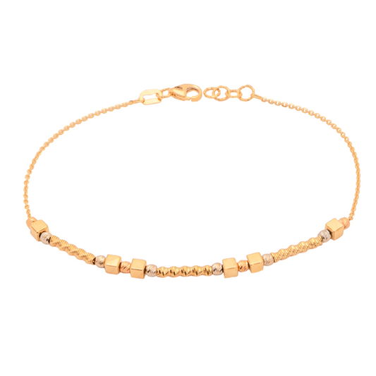 طقم ذهب عيار 18 بتصميم هندسي