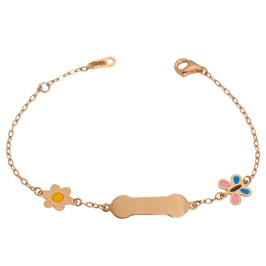 أنسيال عيار 18 بتصميم فراشة طموحه من غاميه، يظهر بشكل أنيق ومشرق على خلفية بسيطة.