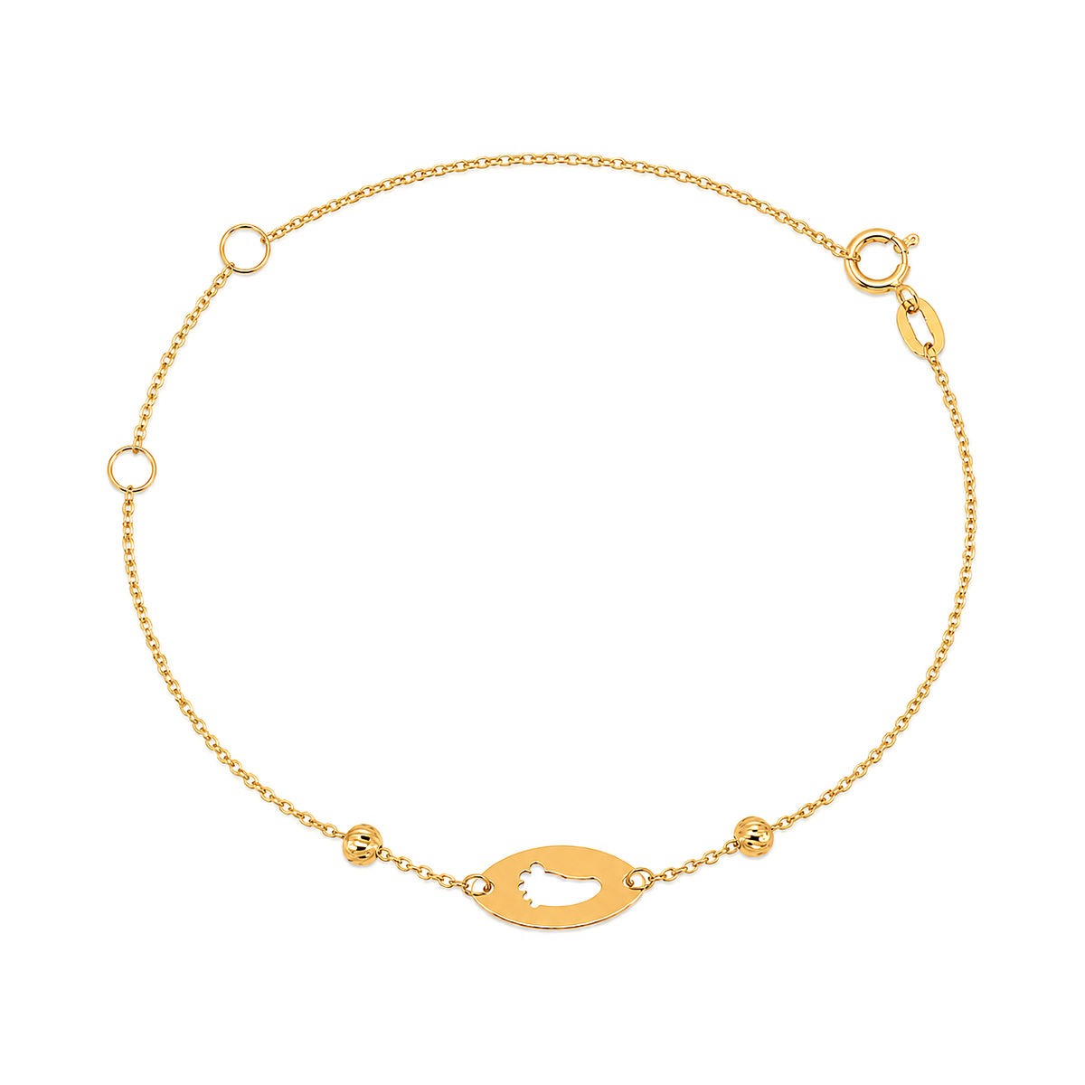 18K Gold Kids Bracelet with Cute Baby Foot Design