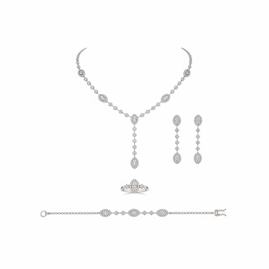 طقم إيلجر عيار 18 من غاميه، يتضمن مجوهرات أنيقة بتصميم مميز يناسب المناسبات الخاصة.