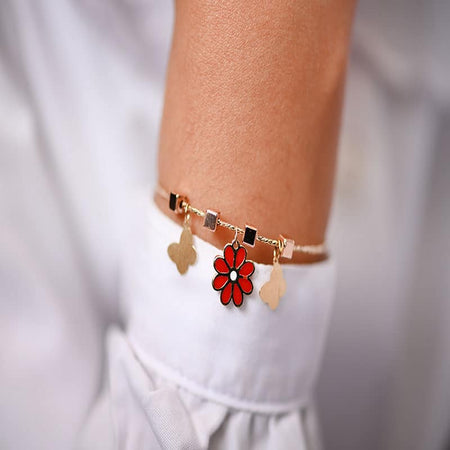 18K Bracelet with Butterfly Rose Design