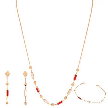 18K Gold Half Set with Elegant Luxurious Pendants Design