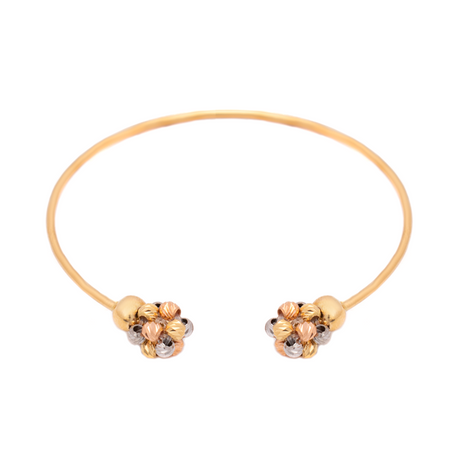 18K Gold Kids Bracelet with Colourful Rose Ends