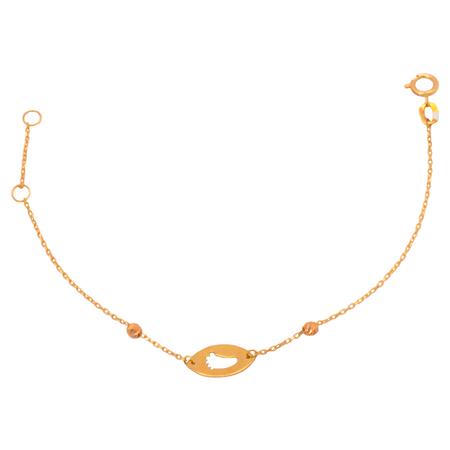 18K Gold Kids Chain Bracelet with Baby Foot Charm