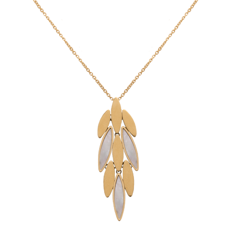 18K Gold Pendant with Cascading Leaves Design