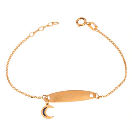 18K Chain Bracelet with Crescent Design
