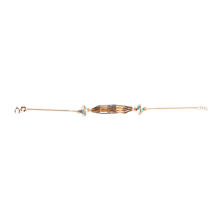 18K Chain Bracelet with Paths Happiness Design