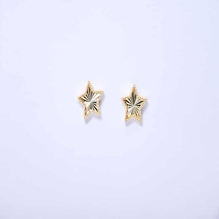 18K Gold Earrings with Star Design