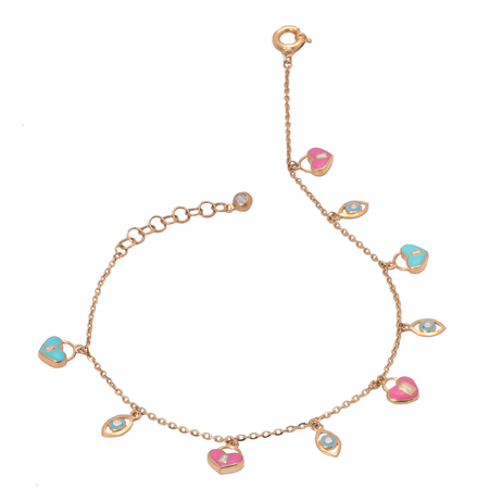 18K Gold Anklet with Summer Joy Design