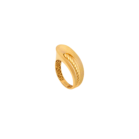 21K Gold Ring With Wide, Ornate Design