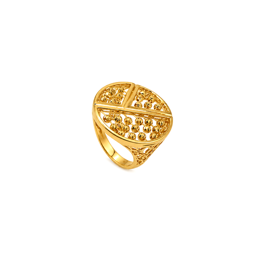21K Gold Ring With Interlocking Design
