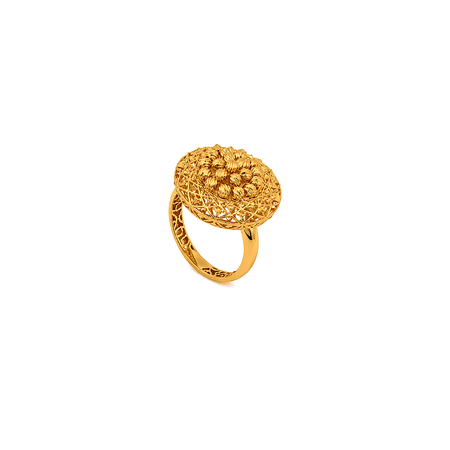21K Gold Ring With Circle Design In The Center