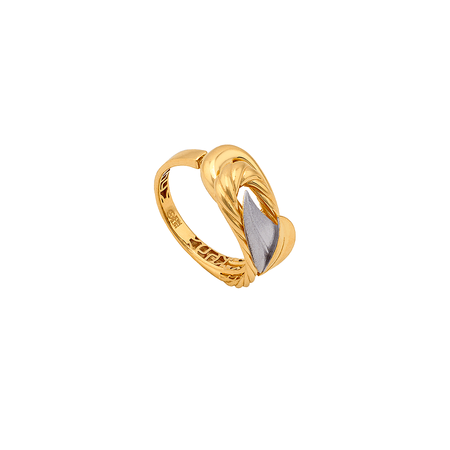 21K Gold Ring With Colorful Interlocking Design