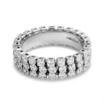 دبلة روزي ذهب عيار 18 بفصوص بيضاء لامعة - Ghamieh