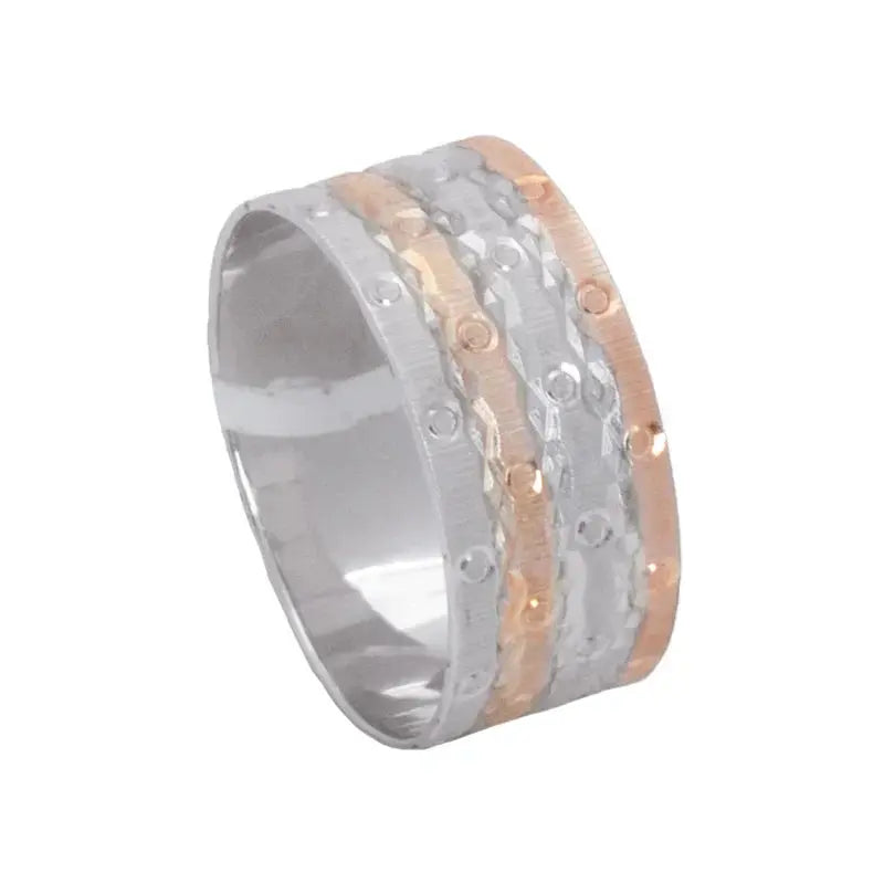 دبلة كاباس ذهب عيار 18 بتصميم عريض - Ghamieh