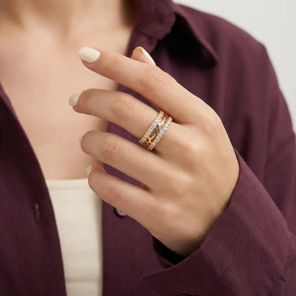 دبلة نسائي ذهب عيار 18