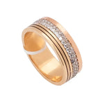 دبلة سوسين ذهب عيار 18 بفصوص لامعة - Ghamieh