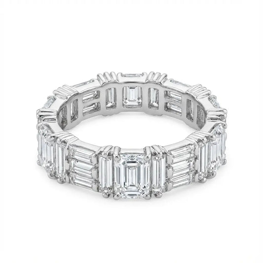 دبلة بريقيت ذهب عيار 18 بفصوص لامعة - Ghamieh