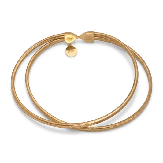 أسورة ذهب عيار 18 بتصميم مزدوج - Ghamieh