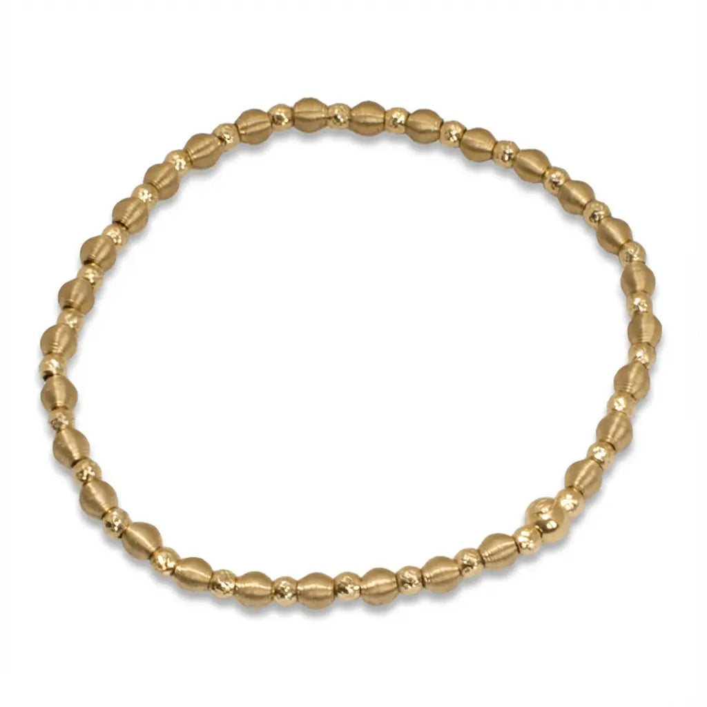 أسورة ذهب عيار 18 بتصميم خرز صغير مطفي من غامية