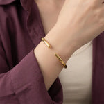 أسورة ذهب عيار 18 بتصميم مفتوح - Ghamieh