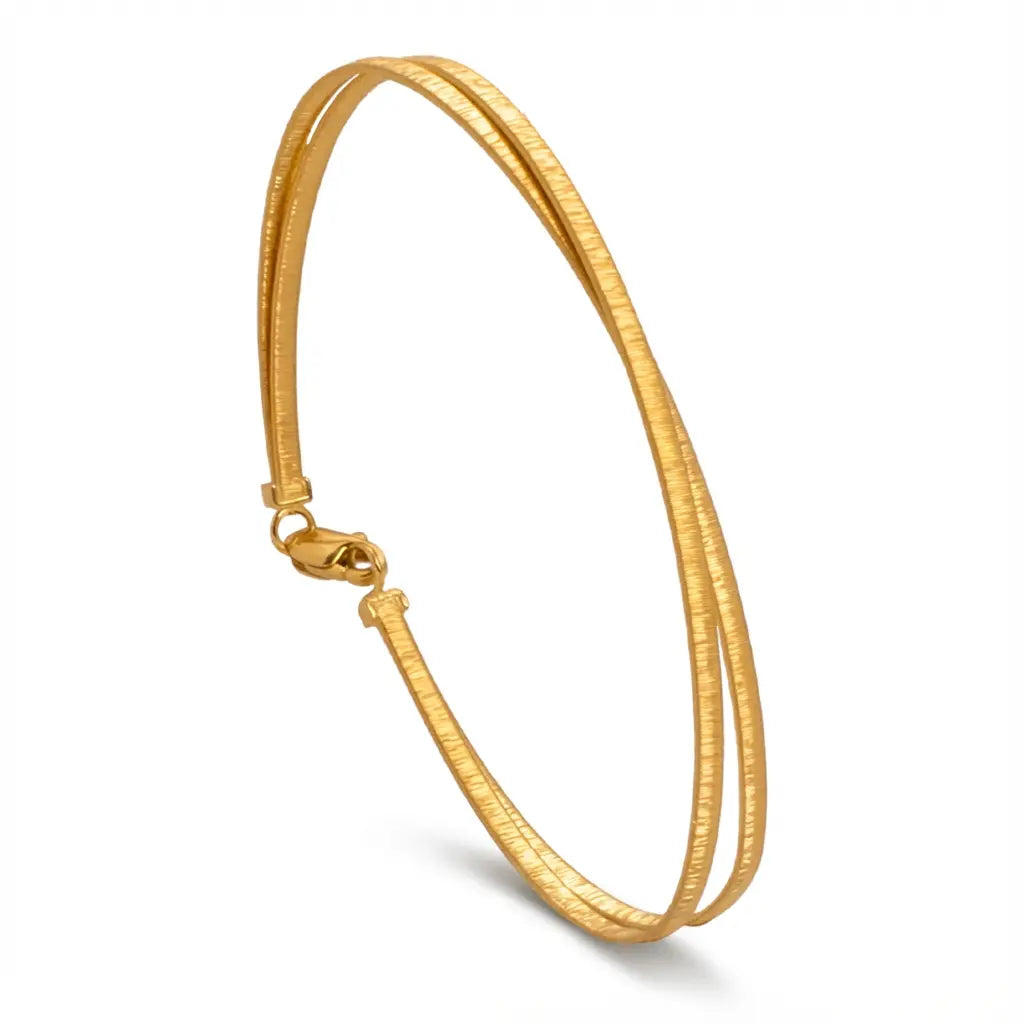 أسورة ذهب عيار 21 رفيعة مزدوجة - Ghamieh