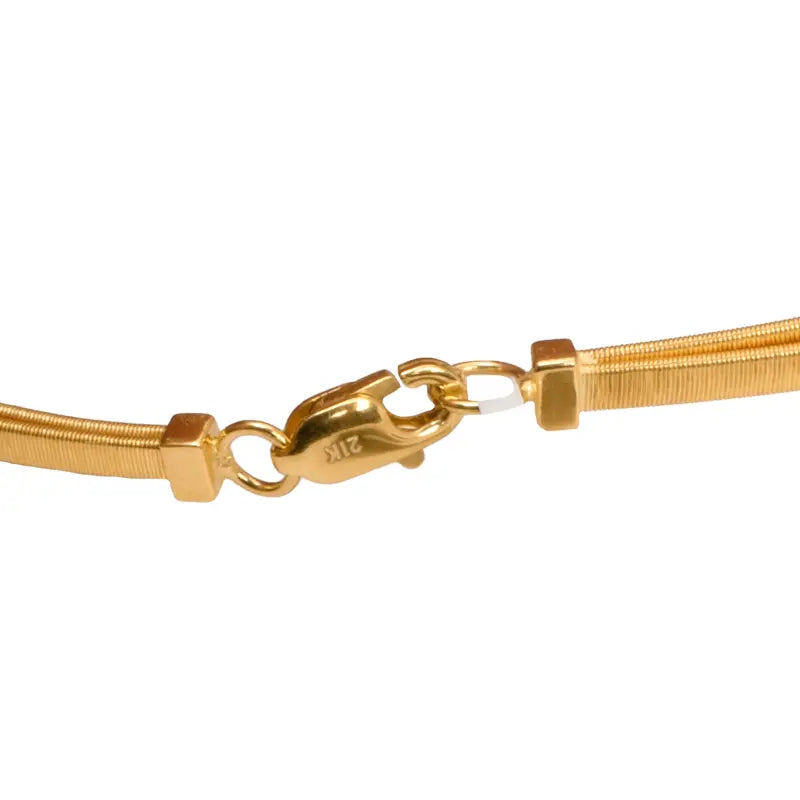 أسورة ذهب عيار 21 رفيعة مزدوجة - Ghamieh