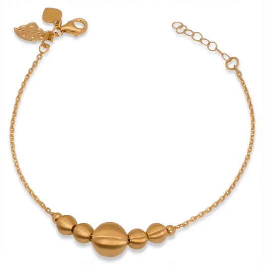 أسورة ذهب عيار 21 بتصميم من حبات ذهبية أنيقة