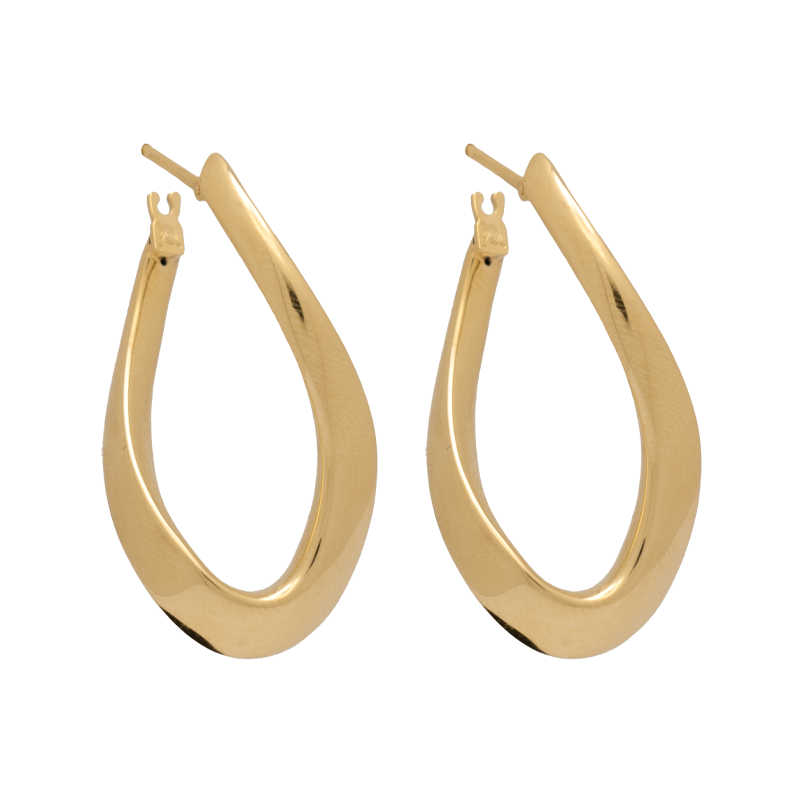 أقراط ذهب عيار 18 بتصميم أنيق مع قفل محكم، من علامة غاميه Online.