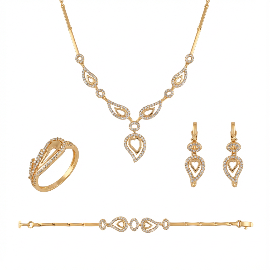 طقم لوفد ذهب عيار 18 - Ghamieh