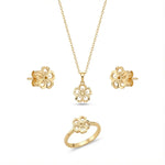 نصف طقم ذهب عيار 18 بلمسة تعليقة صغيرة أنيقة - Ghamieh