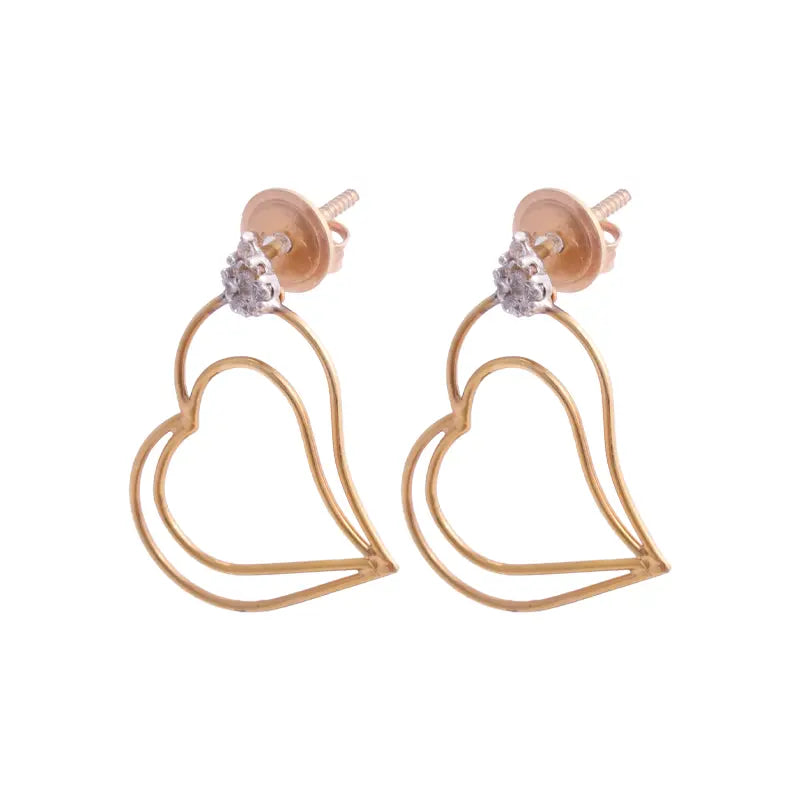 طقم بتصميم قلوب ذهب عيار 18 - Ghamieh