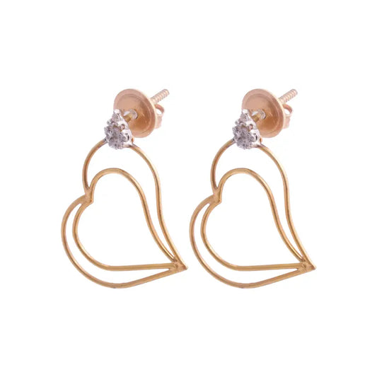 طقم بتصميم قلوب ذهب عيار 18 - Ghamieh