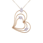 طقم بتصميم قلوب ذهب عيار 18 - Ghamieh