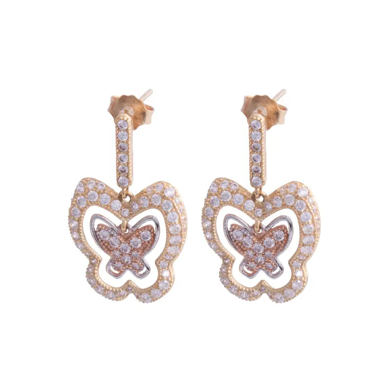 نصف طقم بتصميم فراشة ذهب عيار 18 - Ghamieh