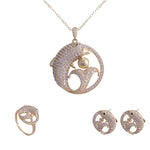 طقم الحياة  ذهب عيار 18 وبتصميم دولفين - Ghamieh