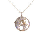 طقم الحياة  ذهب عيار 18 وبتصميم دولفين - Ghamieh