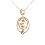 طقم مجوهرات ذهب عيار 18 بفصوص لامعة - Ghamieh