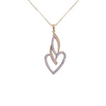 طقم الحب من الذهب عيار 18 بفصوص لامعة - Ghamieh