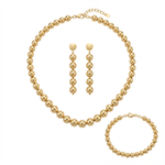 نصف طقم ذهب عيار 18 بكرات ذهبية لامعة - Ghamieh