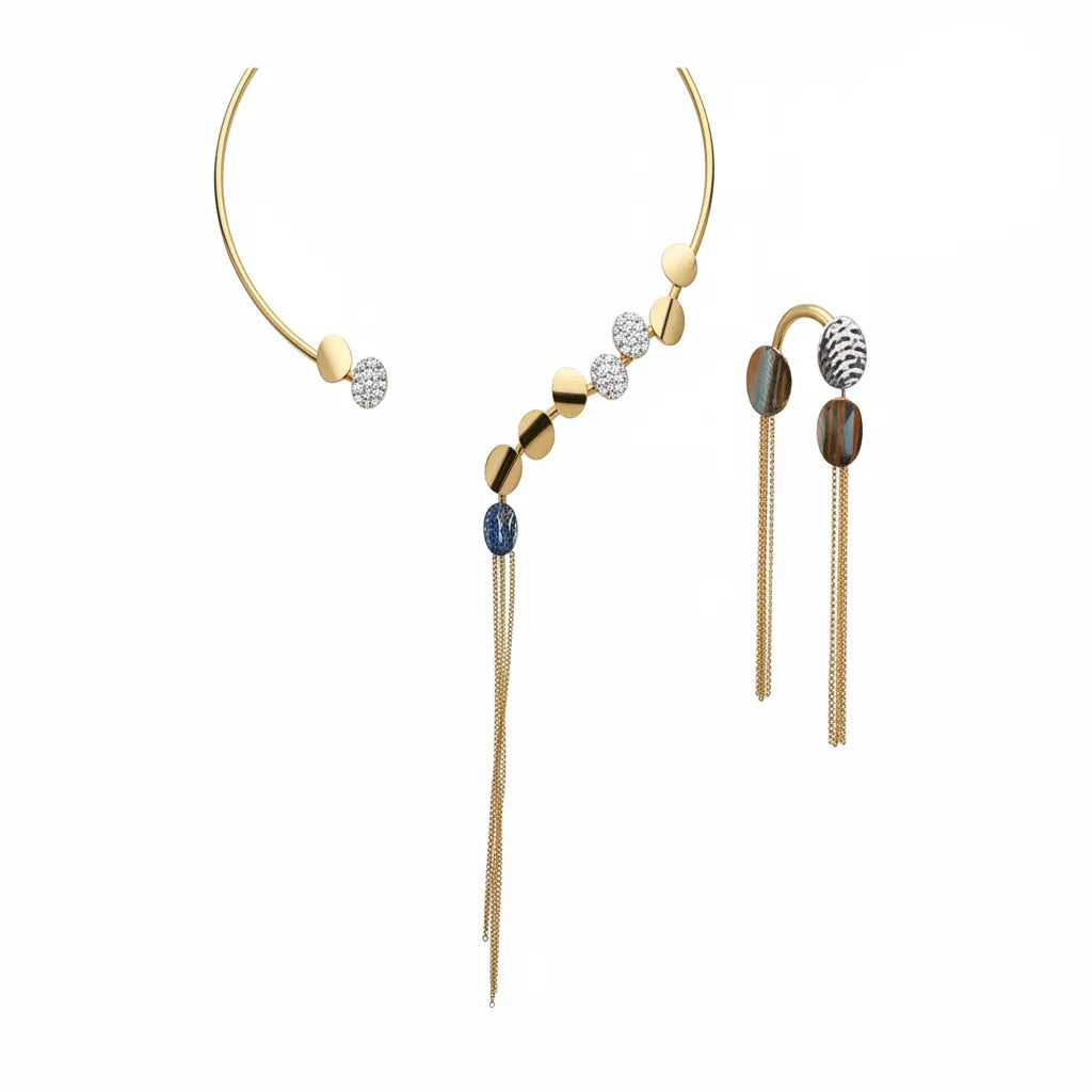 نصف طقم كواكب عيار 18 بوحدات دائرية - Ghamieh