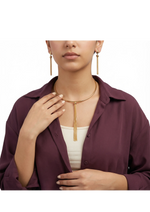 نصف طقم الثريا عيار 18 بسلسلة متدلية - Ghamieh