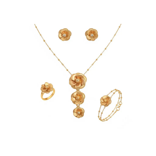 طقم ربيع العمر ذهب عيار 18 - Ghamieh