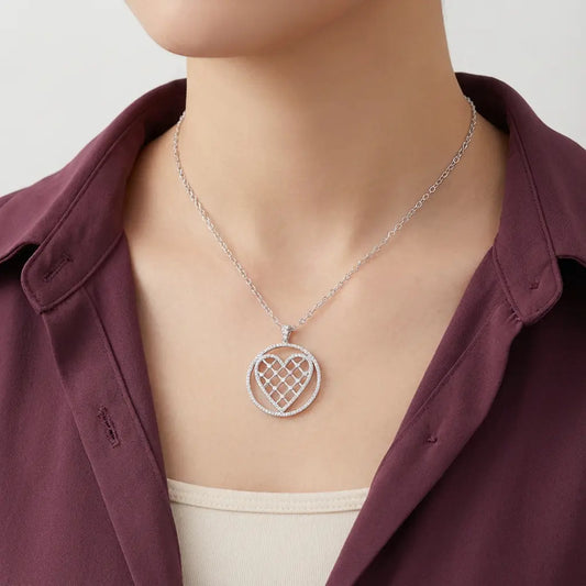 تعليقة ذهب عيار 18 بدلاية قلب دائرية - Ghamieh