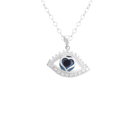 18K White Gold Pendant with Eye Design
