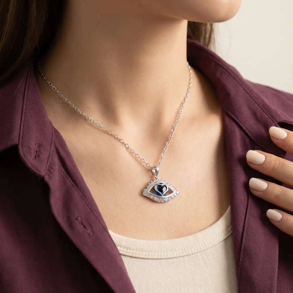 تعليقة عين ذهب عيار 18 بتصميم عين - Ghamieh