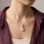 تعليقة ذهب عيار 18 بتصميم قطرتين - Ghamieh