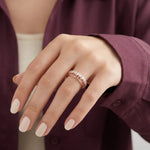 خاتم لوستر ذهب عيار 18 بفصوص - Ghamieh