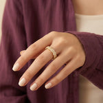 خاتم لافير ذهب عيار 18 بفصوص - Ghamieh