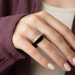 خاتم ذهب عيار 18 مزخرف - Ghamieh